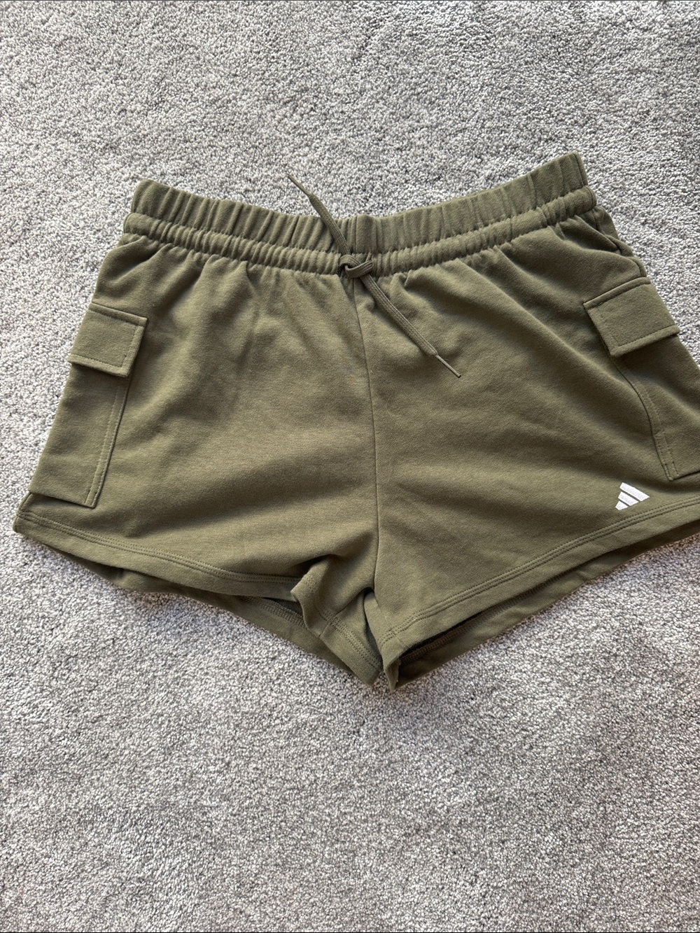 adidas Women’s Olive Drawstring Cargo Knit Shorts